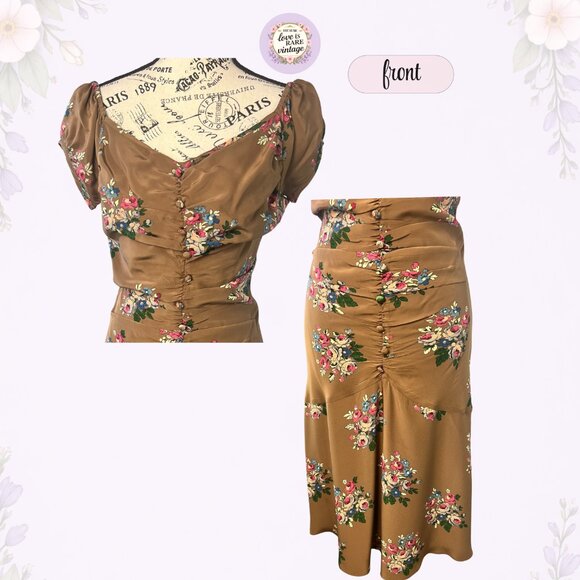 Y2K Betsey Johnson Silk Ruched Floral Dress • USA Made • NWT • Size 6 - Picture 2 of 9